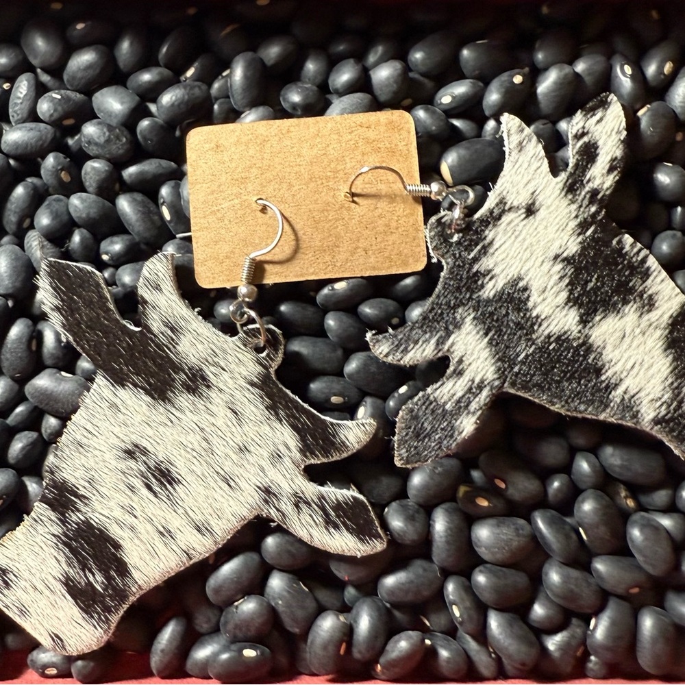 Two pairs of Animal print Leather earrings
